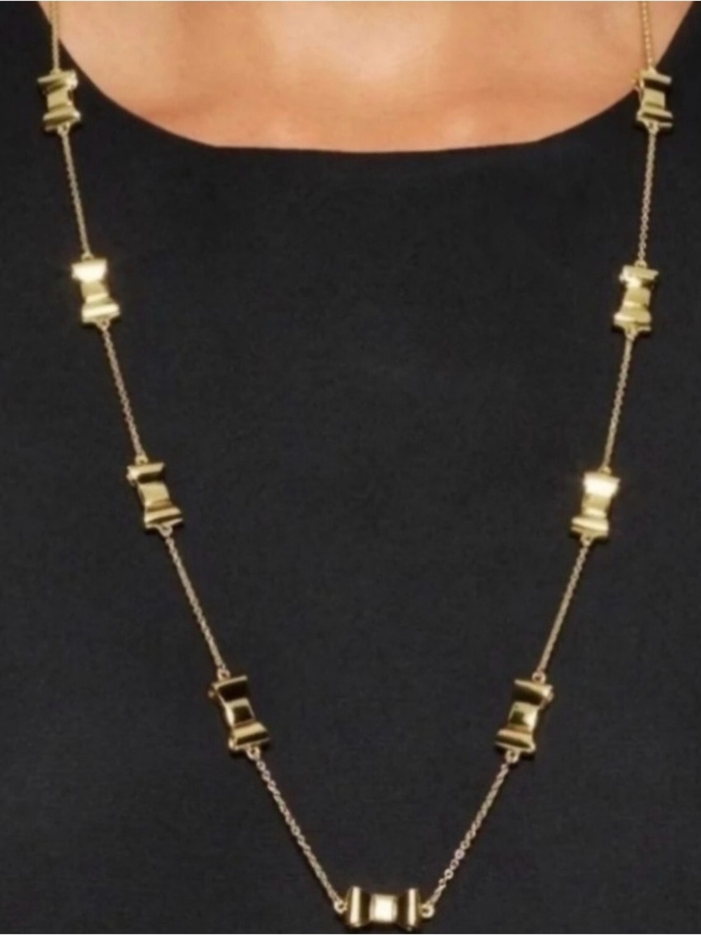 Kate Spade Gold Bow Scattered Station Necklace